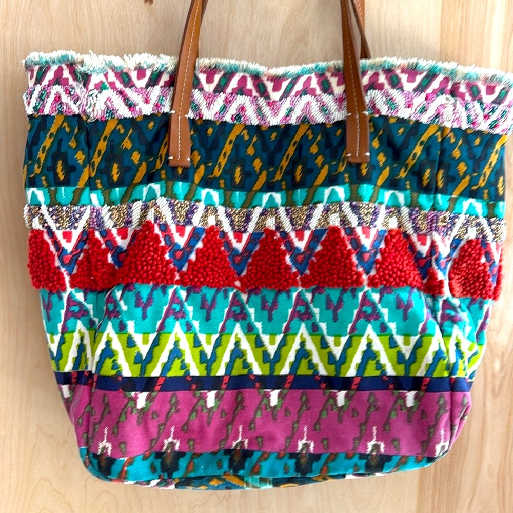 Anthropologie Jasper and Jeera Embroidered Tote Bag. - Picture 2 of 12
